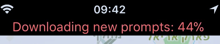 Waze: Downloading new prompts: 44%